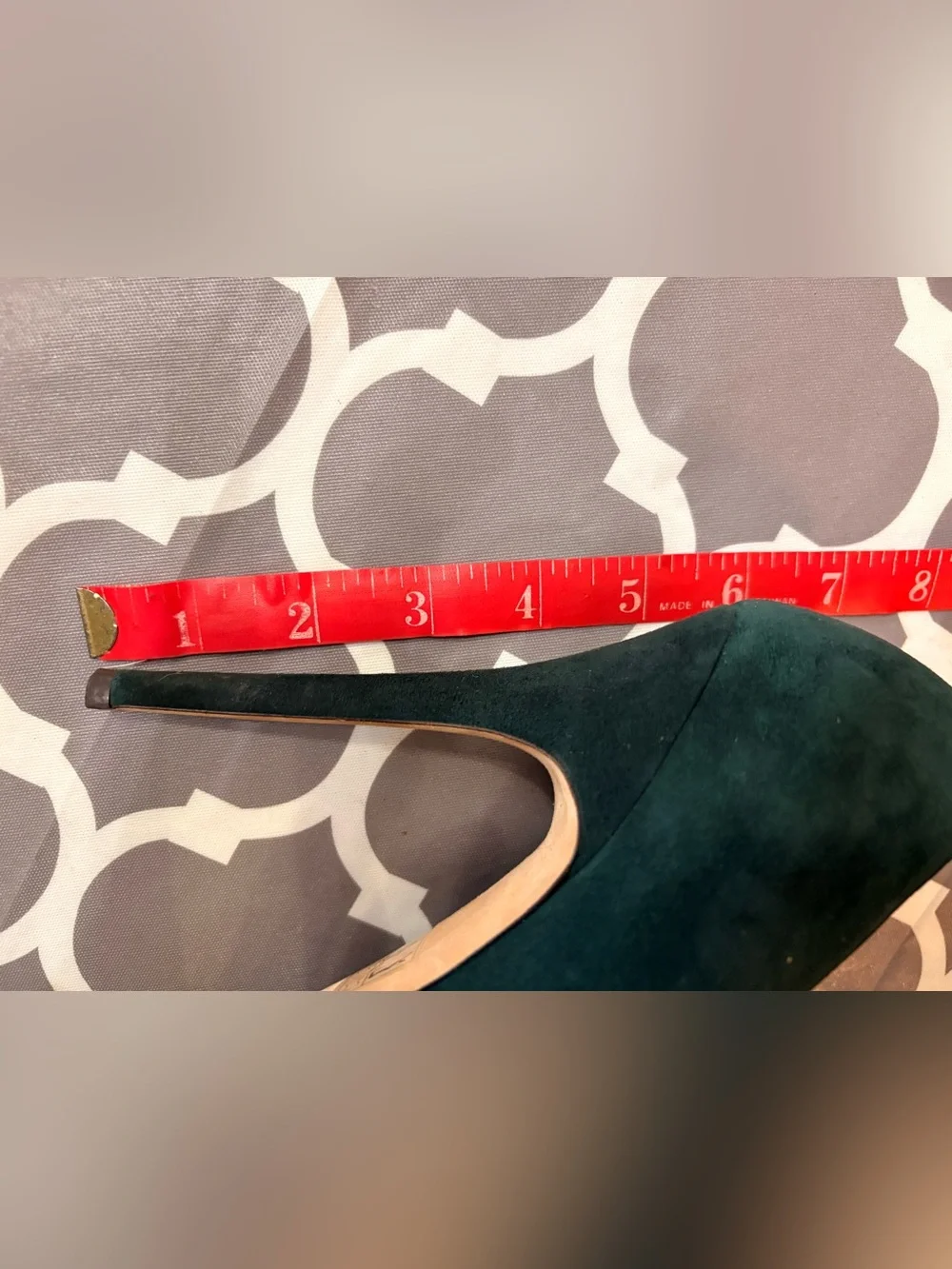 JIMMY CHOO Dark Green Suede Platform Stiletto Pumps
